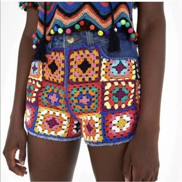 Farmrio Pants - NWT- Farm Rio Brazilian Boho Festival Jean shorts